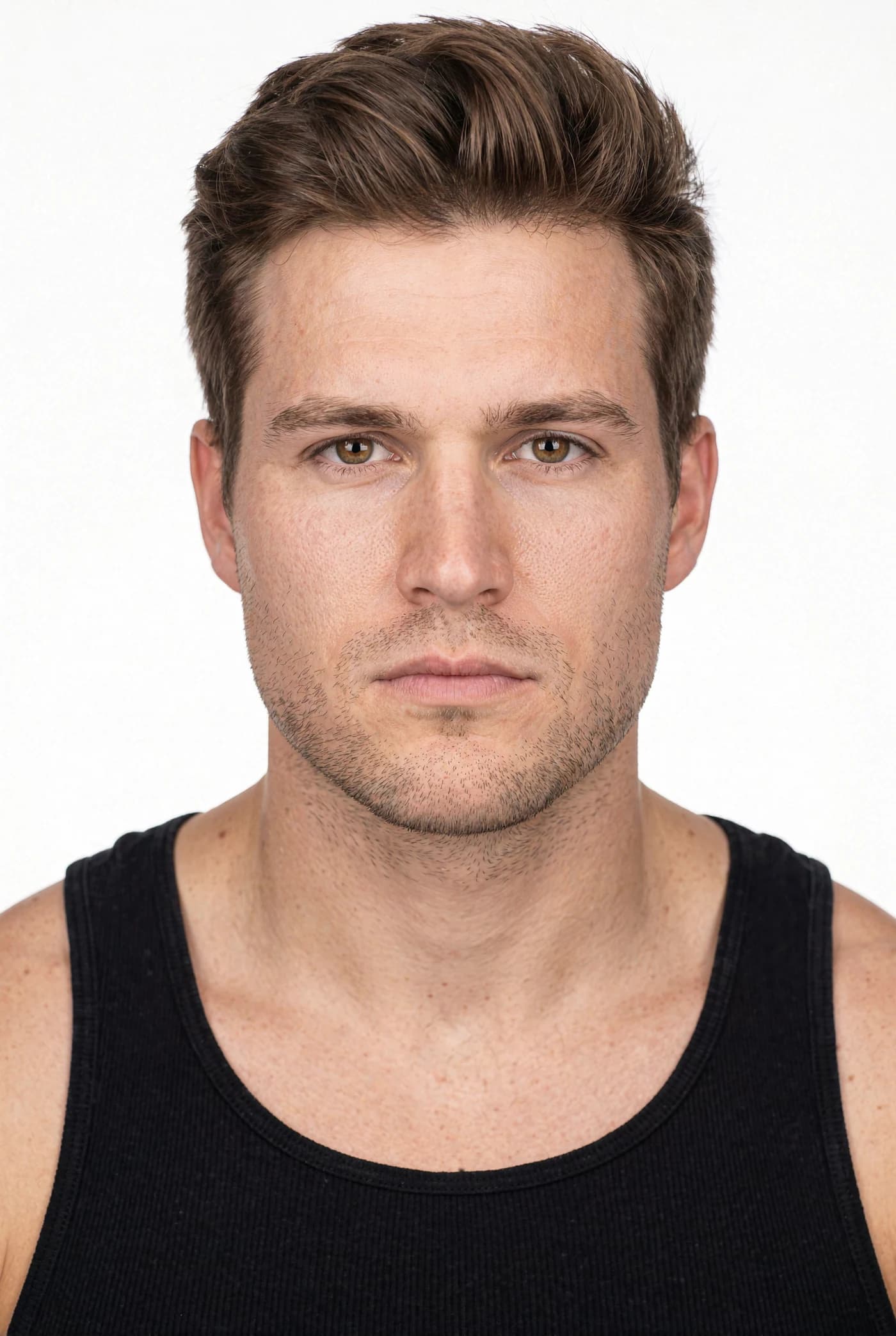 Approved male face reference supplied to the workflow